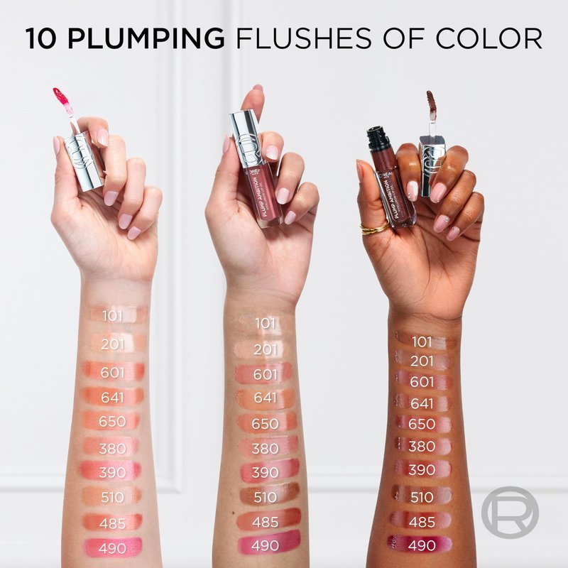 L'Oreal Paris Plump Ambition Hyaluron Lip Oil, 24 HR Lip Gloss with Hyaluronic Acid, Volumizing Formula with Glass-Like Shine, Wine O'clock 485, 0.16 Fl Oz - thewildfolk L'Oreal Paris Plump Ambition Hyaluron Lip Oil, 24 HR Lip Gloss with Hyaluronic Acid, Volumizing Formula with Glass-Like Shine, Wine O'clock 485, 0.16 Fl Oz