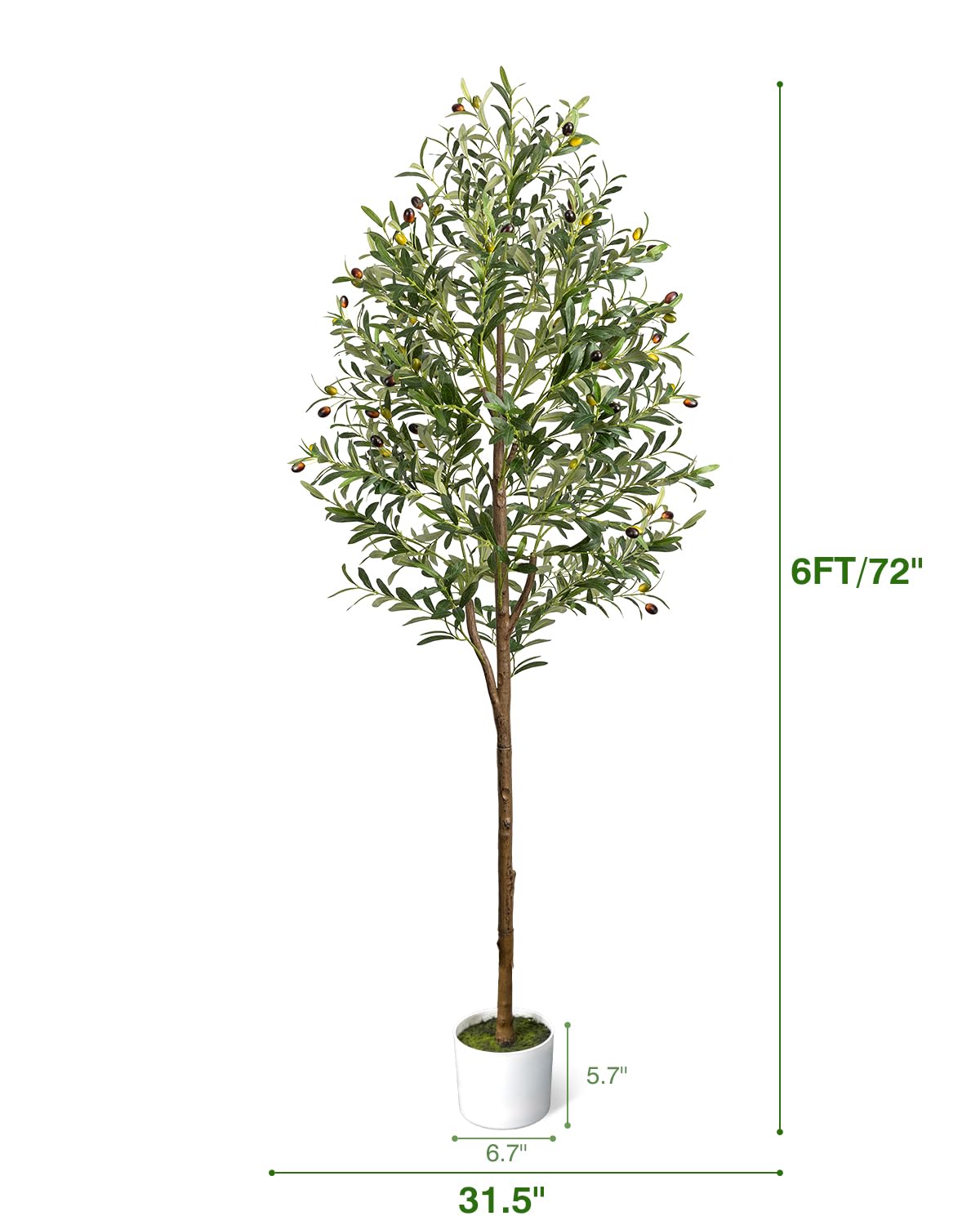 LuceAlberi 6FT Artificial Olive Tree Indoor Tall Faux with Planter&Basket - thewildfolk LuceAlberi 6FT Artificial Olive Tree Indoor Tall Faux with Planter&Basket