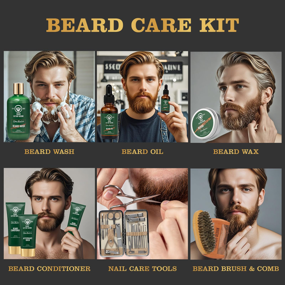 Luxurious 32Pcs Bath & Beard Gifts for Father's Day, Spa Kit for Men & Dad - thewildfolk Luxurious 32Pcs Bath & Beard Gifts for Father's Day, Spa Kit for Men & Dad