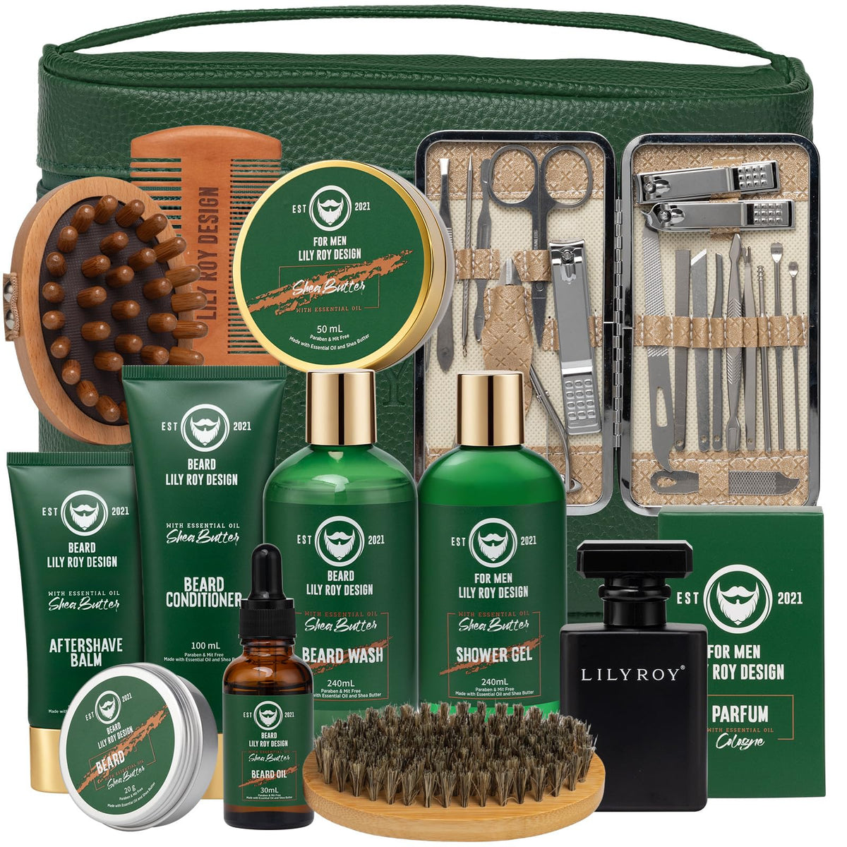 Luxurious 32Pcs Bath & Beard Gifts for Father's Day, Spa Kit for Men & Dad - thewildfolk Luxurious 32Pcs Bath & Beard Gifts for Father's Day, Spa Kit for Men & Dad