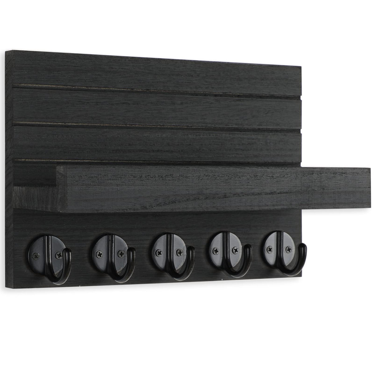 Lwenki Key Holder for Wall, Decorative Key and Mail Holder with Shelf Has Large Hooks for Bags, Coats, Umbrella – Paulownia Wood Key Hanger with Mounting Hardware (9.8”W x 6.7”H x 4.2”D) - thewildfolk Lwenki Key Holder for Wall, Decorative Key and Mail Holder with Shelf Has Large Hooks for Bags, Coats, Umbrella – Paulownia Wood Key Hanger with Mounting Hardware (9.8”W x 6.7”H x 4.2”D)