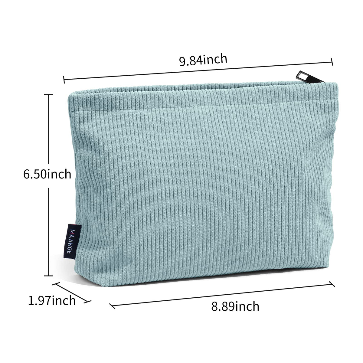 MAANGE Small Makeup Bag For Purse, Travel Cosmetic Bag Makeup Pouch Corduroy Portable Versatile Zipper Pouch For Women (GREEN) - thewildfolk MAANGE Small Makeup Bag For Purse, Travel Cosmetic Bag Makeup Pouch Corduroy Portable Versatile Zipper Pouch For Women (GREEN)