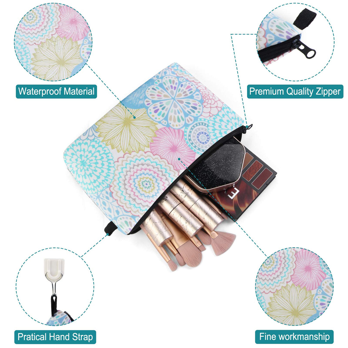 MAGEFY Makeup Bag 3 Styles Portable Travel Cosmetic Bag for Women Flower Patterns Small Toiletry Bag Sloth Gifts for Women Makeup Pouch with Black Zipper Pouch (3 packs) - thewildfolk MAGEFY Makeup Bag 3 Styles Portable Travel Cosmetic Bag for Women Flower Patterns Small Toiletry Bag Sloth Gifts for Women Makeup Pouch with Black Zipper Pouch (3 packs)