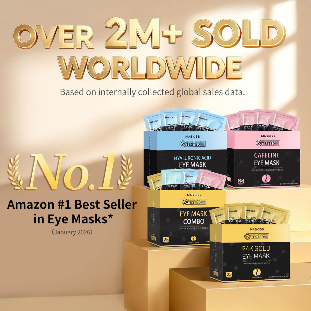 Maskiss 24k Gold Under Eye Patches (30 Pairs), Eye Mask, Collagen Skin Care Products, Eye Patches for Puffy Eyes, Eye Masks for Dark Circles and Puffiness. - thewildfolk Maskiss 24k Gold Under Eye Patches (30 Pairs), Eye Mask, Collagen Skin Care Products, Eye Patches for Puffy Eyes, Eye Masks for Dark Circles and Puffiness.