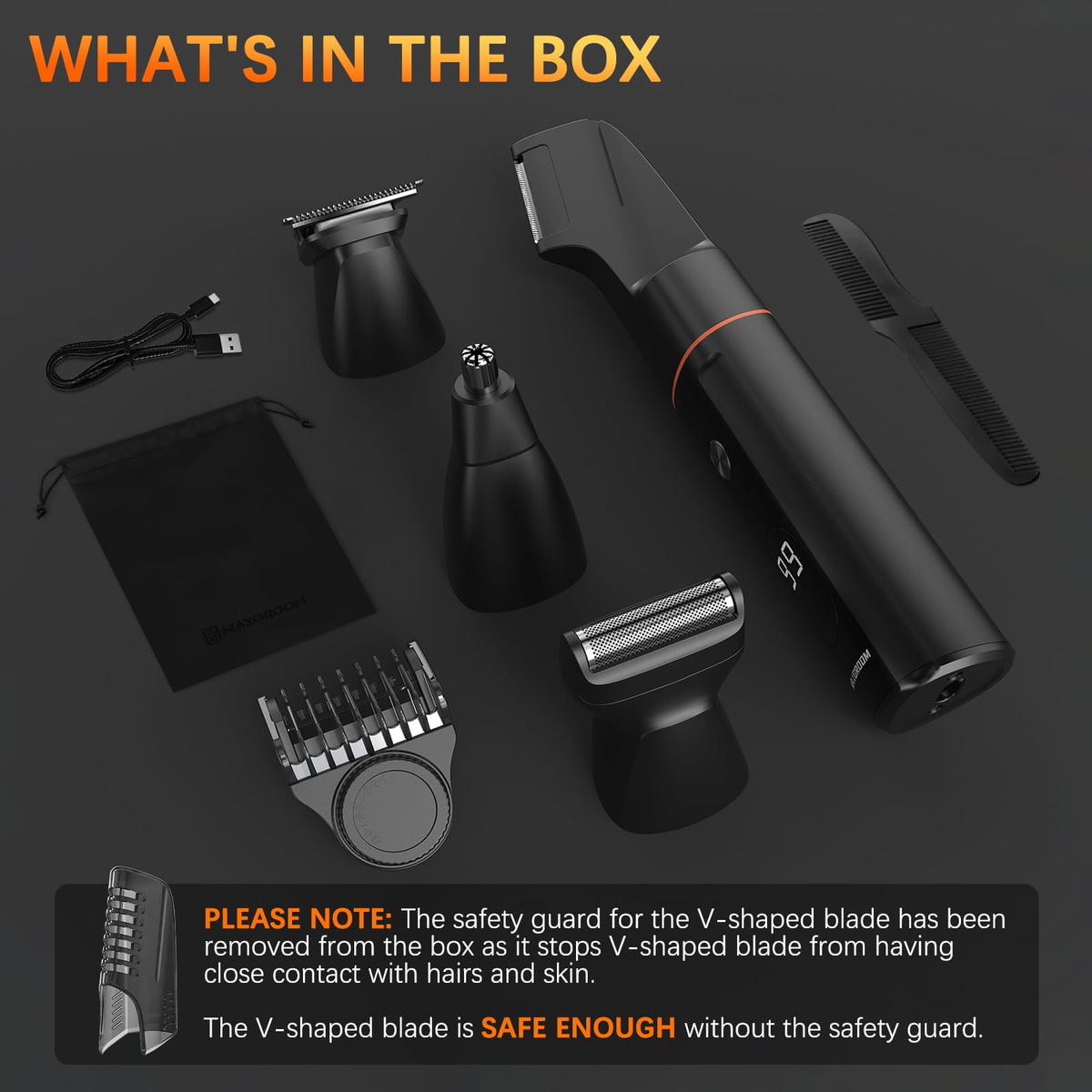 MAXGROOM Manscape Body Hair Trimmer for Men, Waterproof Pubic, Groin & Ball Shaver, No-Nick Mens Electric Grooming Kit with LED Display, USB Rechargeable, Adjustable Guide Comb - thewildfolk MAXGROOM Manscape Body Hair Trimmer for Men, Waterproof Pubic, Groin & Ball Shaver, No-Nick Mens Electric Grooming Kit with LED Display, USB Rechargeable, Adjustable Guide Comb