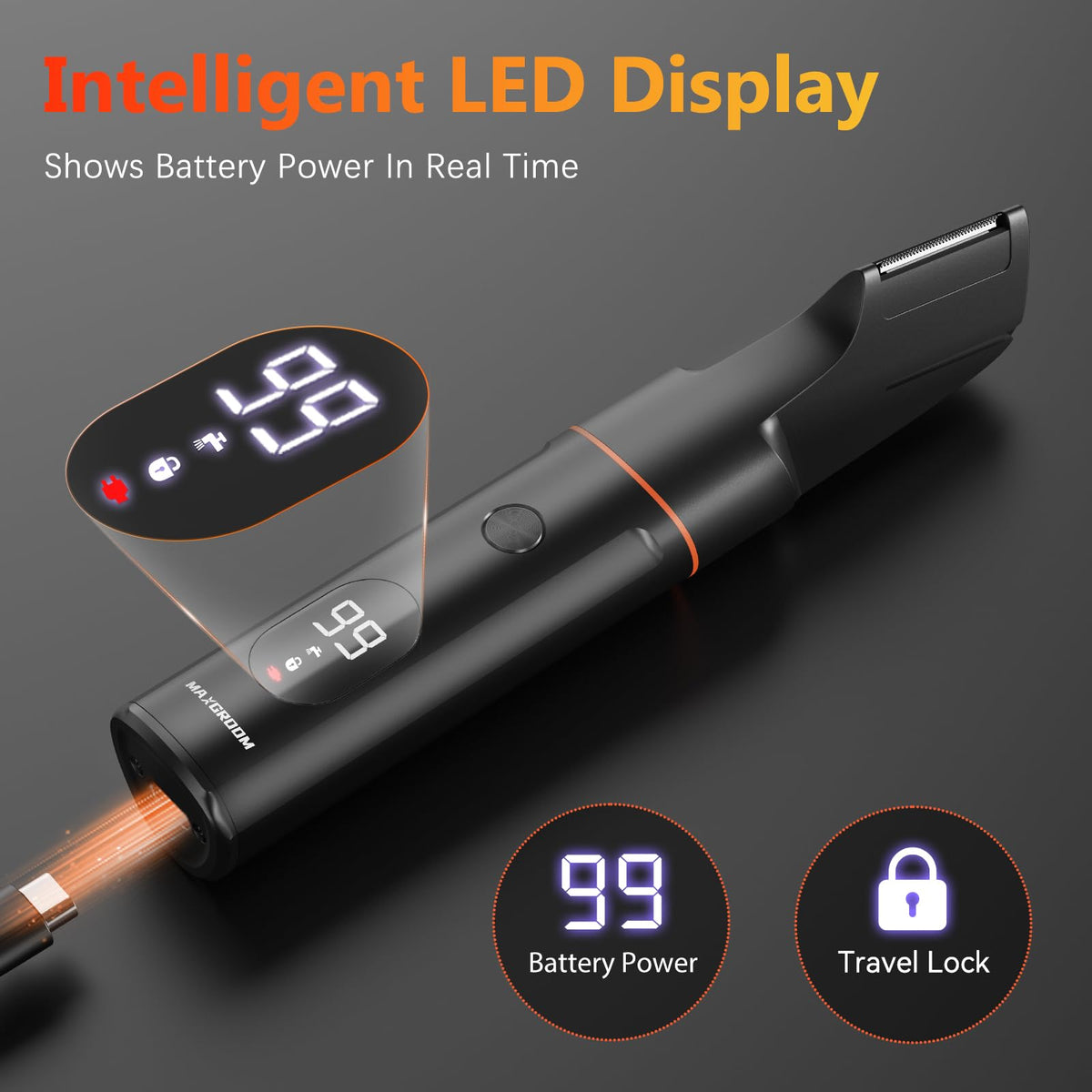 MAXGROOM Manscape Body Hair Trimmer for Men, Waterproof Pubic, Groin & Ball Shaver, No-Nick Mens Electric Grooming Kit with LED Display, USB Rechargeable, Adjustable Guide Comb - thewildfolk MAXGROOM Manscape Body Hair Trimmer for Men, Waterproof Pubic, Groin & Ball Shaver, No-Nick Mens Electric Grooming Kit with LED Display, USB Rechargeable, Adjustable Guide Comb