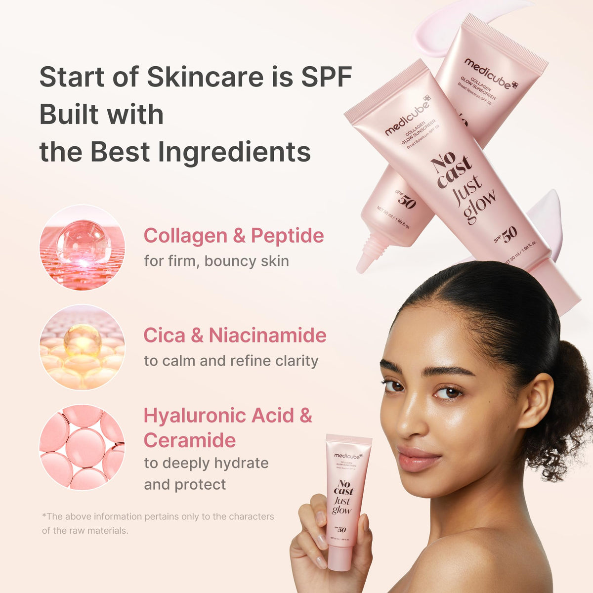 medicube Sunscreen No Cast Just Glow Collagen, SPF 50 - thewildfolk medicube Sunscreen No Cast Just Glow Collagen, SPF 50