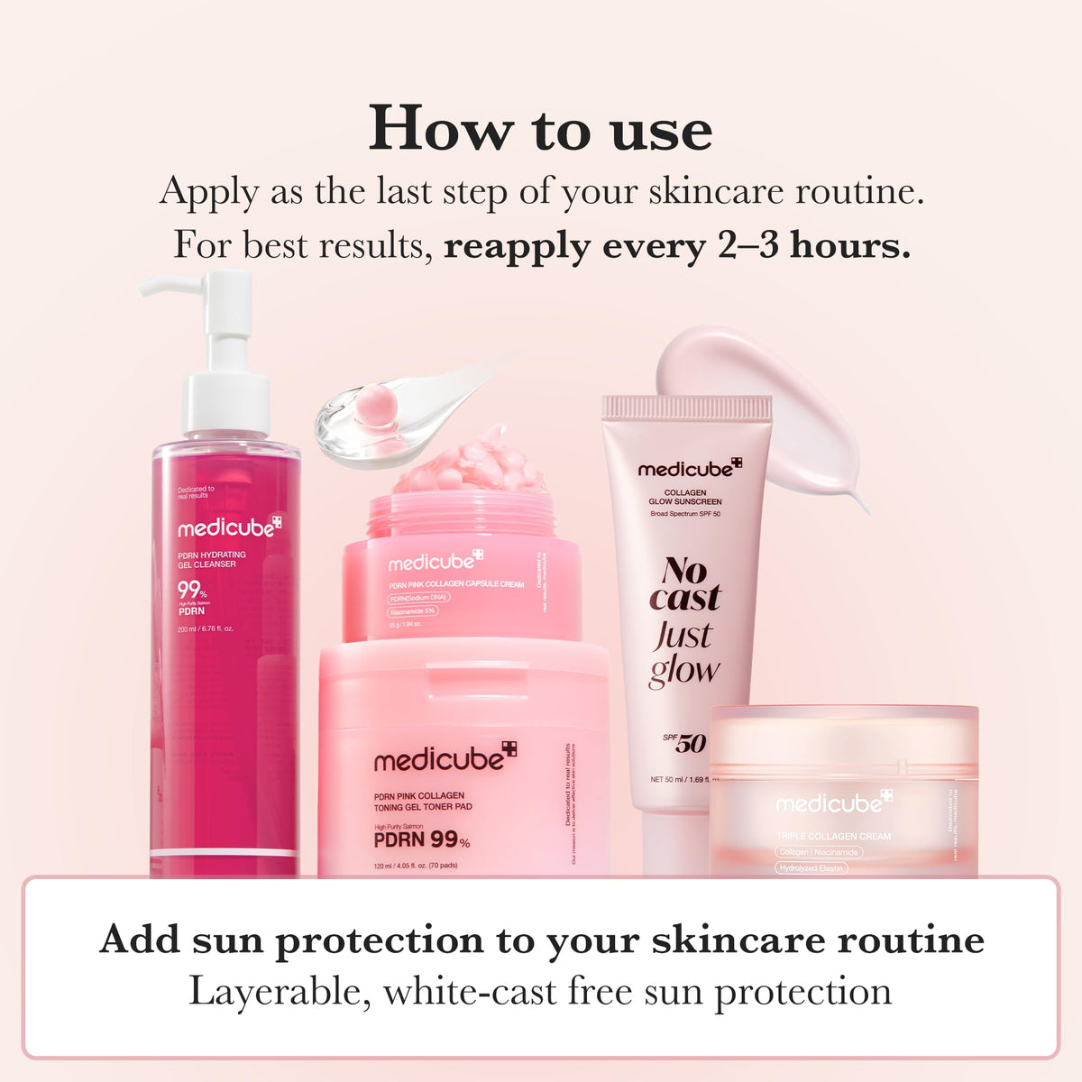 medicube Sunscreen No Cast Just Glow Collagen, SPF 50 - thewildfolk medicube Sunscreen No Cast Just Glow Collagen, SPF 50