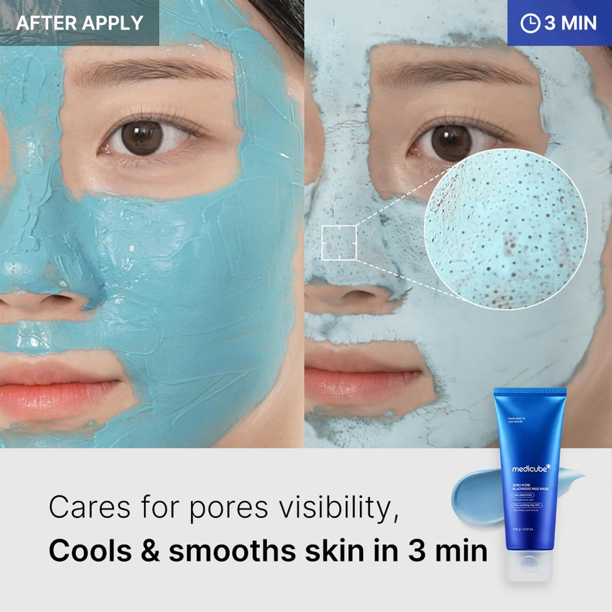 medicube Zero Pore Blackhead Mud Mask - Pore Cleansing & Gentle Exfoliating - thewildfolk medicube Zero Pore Blackhead Mud Mask - Pore Cleansing & Gentle Exfoliating
