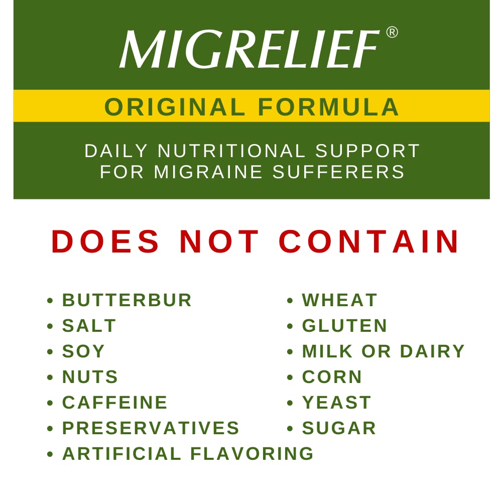 MigreLief Original Triple Therapy with Puracol - Nutritional Support for Migraine Sufferers - 60 Caplets/1 Month Supply - thewildfolk MigreLief Original Triple Therapy with Puracol - Nutritional Support for Migraine Sufferers - 60 Caplets/1 Month Supply