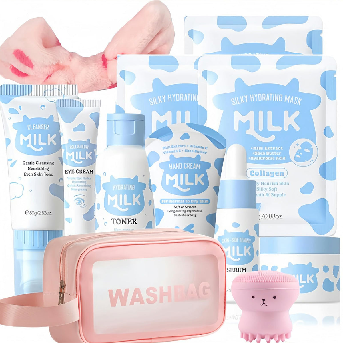 Milk Skin Care Set for Kids, 12 IN 1 Moisturizing & Gentle Milk Skincare for Girls 10-12, Skin Care Set For Kids Girl Ages 8-12 Birthday Gifts, Face Care Kit, Skin Care for Teens, Korean Skin Care - thewildfolk Milk Skin Care Set for Kids, 12 IN 1 Moisturizing & Gentle Milk Skincare for Girls 10-12, Skin Care Set For Kids Girl Ages 8-12 Birthday Gifts, Face Care Kit, Skin Care for Teens, Korean Skin Care