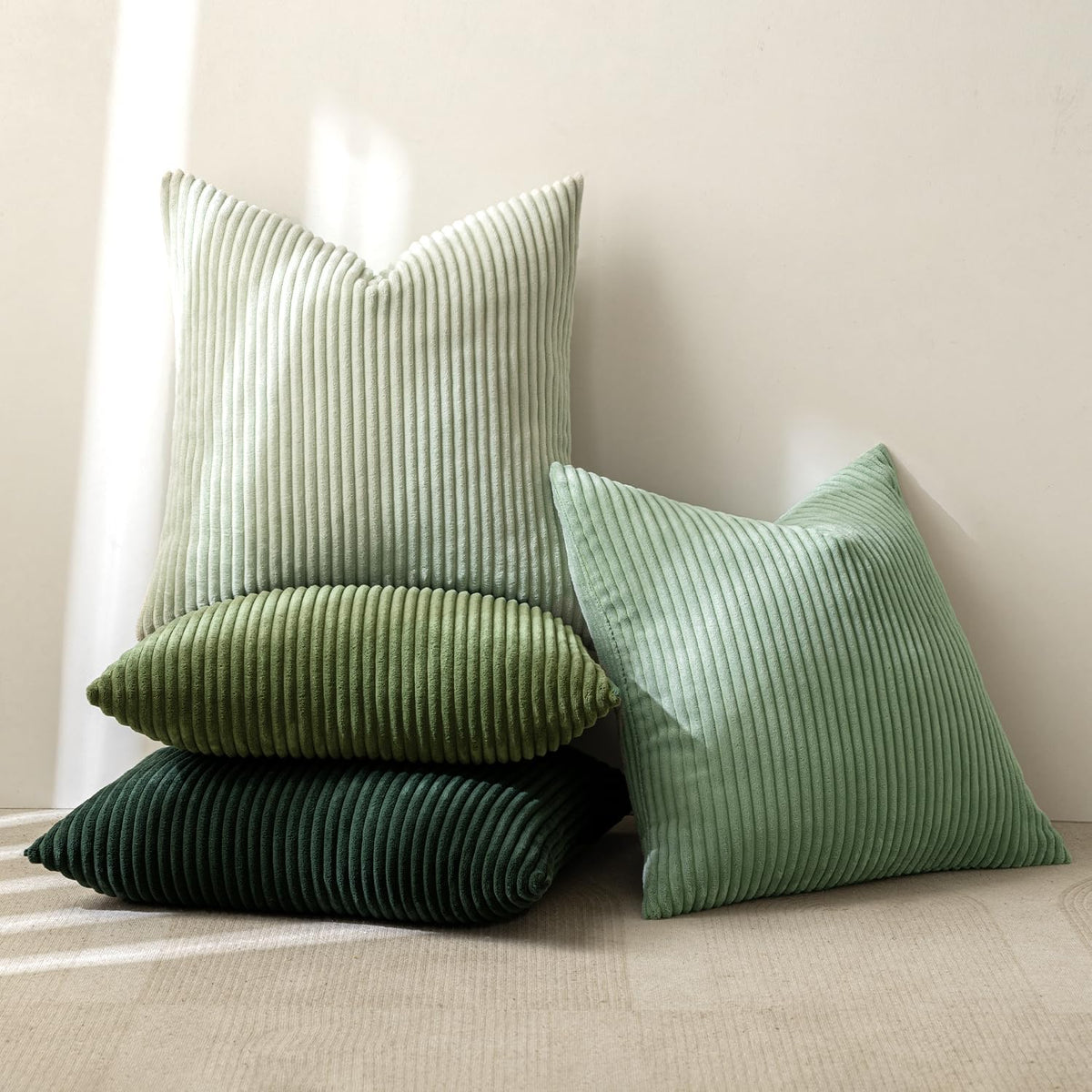 MIULEE Soft Corduroy Decorative Throw Pillow Covers Forest Green 18x18 - thewildfolk MIULEE Soft Corduroy Decorative Throw Pillow Covers Forest Green 18x18