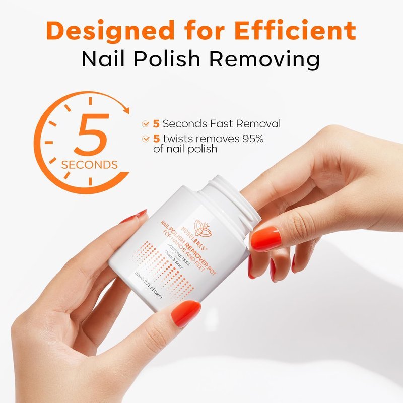 Modelones Nail Polish Remover Acetone-Free & Non Drying Nail Polish Remover Pot with Sponge-Top Lid Contains Jojoba Oil Professional Nail Remove Jar for Home Salon (80 ml) - thewildfolk Modelones Nail Polish Remover Acetone-Free & Non Drying Nail Polish Remover Pot with Sponge-Top Lid Contains Jojoba Oil Professional Nail Remove Jar for Home Salon (80 ml)