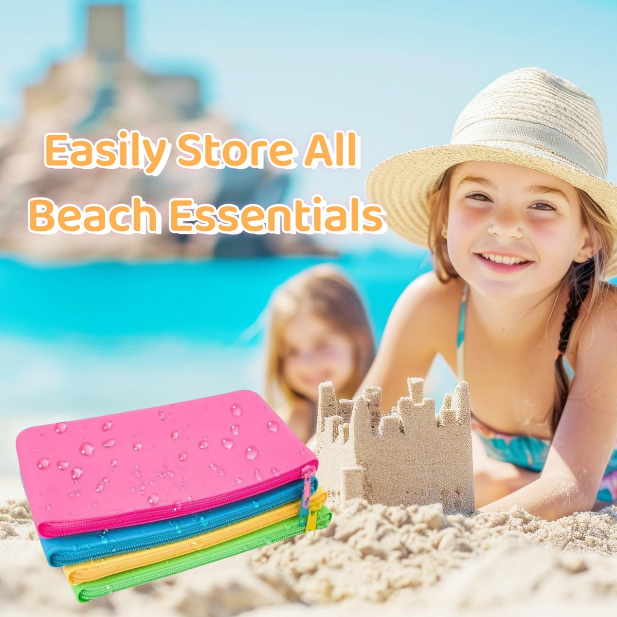monolane 4 Pieces Silicone Makeup Toiletries Pouches, Silicone Stationary Holder, Waterproof Cosmetic Zipper Pouch, Digital Electronics Storage Bag, Beach Essential Travel Pouch (Rainbow) - thewildfolk monolane 4 Pieces Silicone Makeup Toiletries Pouches, Silicone Stationary Holder, Waterproof Cosmetic Zipper Pouch, Digital Electronics Storage Bag, Beach Essential Travel Pouch (Rainbow)