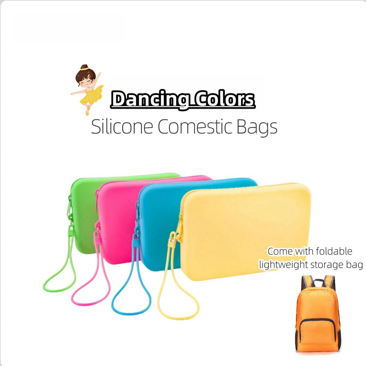 monolane 4 Pieces Silicone Makeup Toiletries Pouches, Silicone Stationary Holder, Waterproof Cosmetic Zipper Pouch, Digital Electronics Storage Bag, Beach Essential Travel Pouch (Rainbow) - thewildfolk monolane 4 Pieces Silicone Makeup Toiletries Pouches, Silicone Stationary Holder, Waterproof Cosmetic Zipper Pouch, Digital Electronics Storage Bag, Beach Essential Travel Pouch (Rainbow)