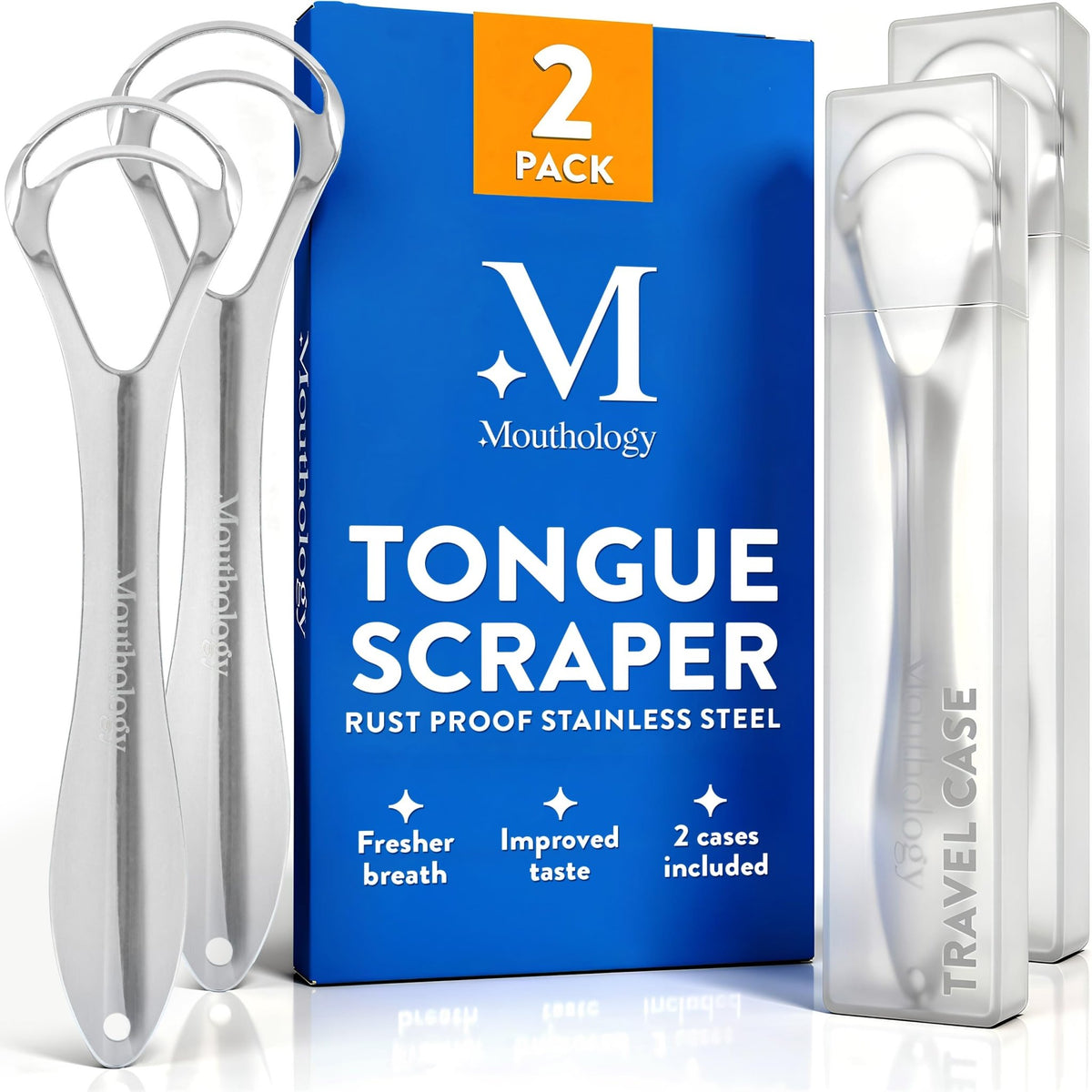 Mouthology Tongue Scraper for Adults (2 Pack), Reduce Bad Breath, Metal Tongue Scraper, Tongue Cleaner, Tongue Scraper, Stainless Steel Tongue Scraper, Tongue Cleaner for Adults, Tongue Scrubber - thewildfolk Mouthology Tongue Scraper for Adults (2 Pack), Reduce Bad Breath, Metal Tongue Scraper, Tongue Cleaner, Tongue Scraper, Stainless Steel Tongue Scraper, Tongue Cleaner for Adults, Tongue Scrubber
