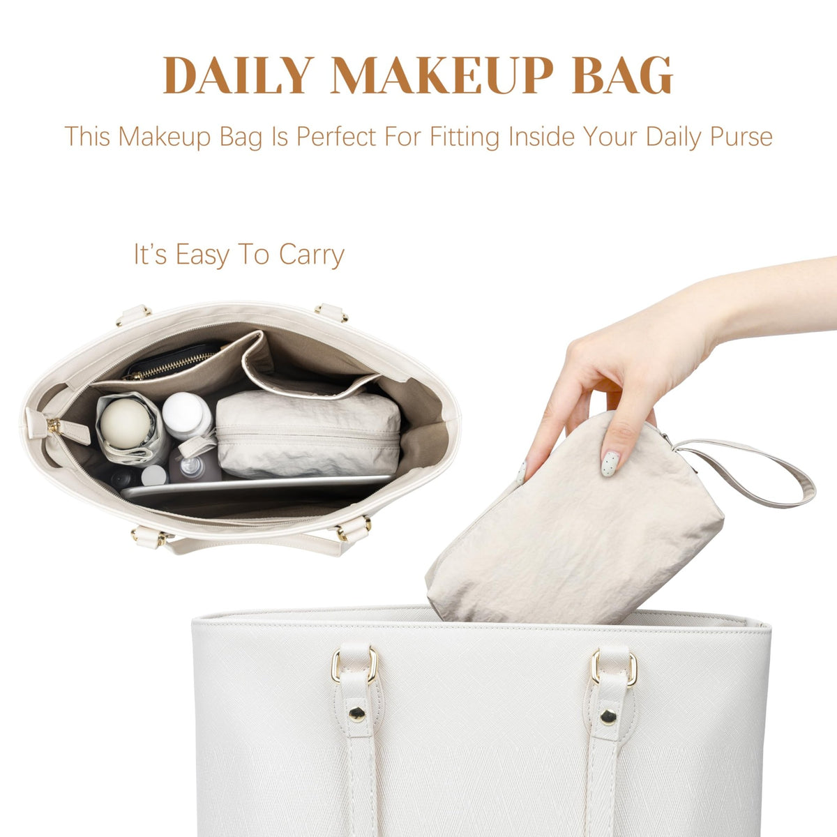 MUHUASHI Mini Cosmetic Bag, Daily Waterproof Makeup Purse and Toiletry Organizer Case, Foldable Lightweight Clutch Pouch Bag (1-Black) - thewildfolk MUHUASHI Mini Cosmetic Bag, Daily Waterproof Makeup Purse and Toiletry Organizer Case, Foldable Lightweight Clutch Pouch Bag (1-Black)