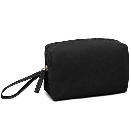 MUHUASHI Mini Cosmetic Bag, Daily Waterproof Makeup Purse and Toiletry Organizer Case, Foldable Lightweight Clutch Pouch Bag (1-Black) - thewildfolk MUHUASHI Mini Cosmetic Bag, Daily Waterproof Makeup Purse and Toiletry Organizer Case, Foldable Lightweight Clutch Pouch Bag (1-Black)