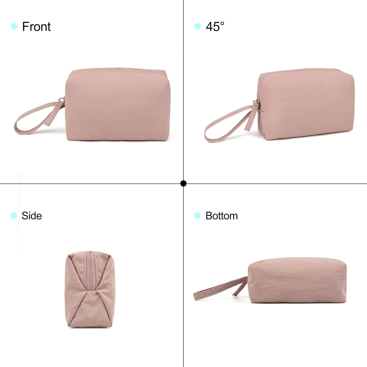 MUHUASHI Mini Cosmetic Bag, Daily Waterproof Makeup Purse and Toiletry Organizer Case, Foldable Lightweight Clutch Pouch Bag (7-Dark Pink) - thewildfolk MUHUASHI Mini Cosmetic Bag, Daily Waterproof Makeup Purse and Toiletry Organizer Case, Foldable Lightweight Clutch Pouch Bag (7-Dark Pink)