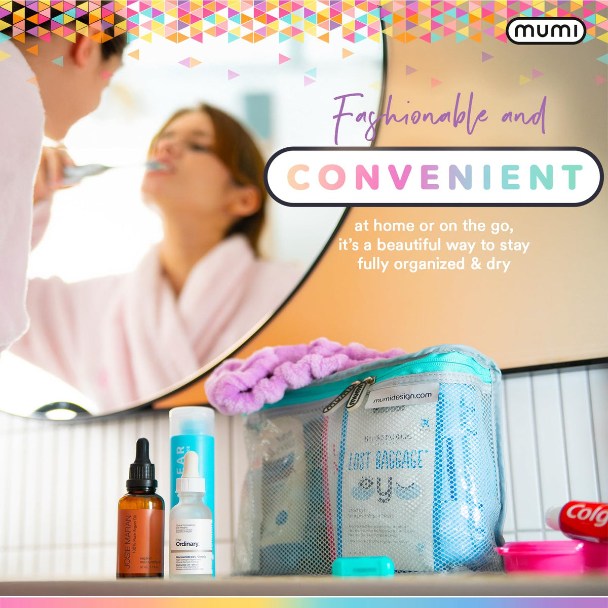 MUMI Travel Toiletry Bag Set of 3 - Clear TSA Approved, Aqua - thewildfolk MUMI Travel Toiletry Bag Set of 3 - Clear TSA Approved, Aqua