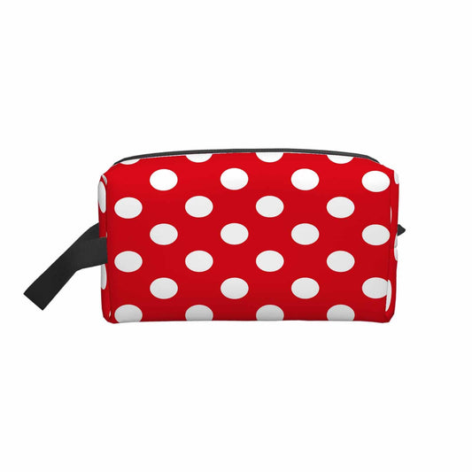 Mxocom Polka Dots White and Red Pattern Small Makeup Bag for Purse Colorful Background Travel Cosmetic Bag Makeup Pouch Portable Versatile Zipper Pouch for Women - thewildfolk Mxocom Polka Dots White and Red Pattern Small Makeup Bag for Purse Colorful Background Travel Cosmetic Bag Makeup Pouch Portable Versatile Zipper Pouch for Women