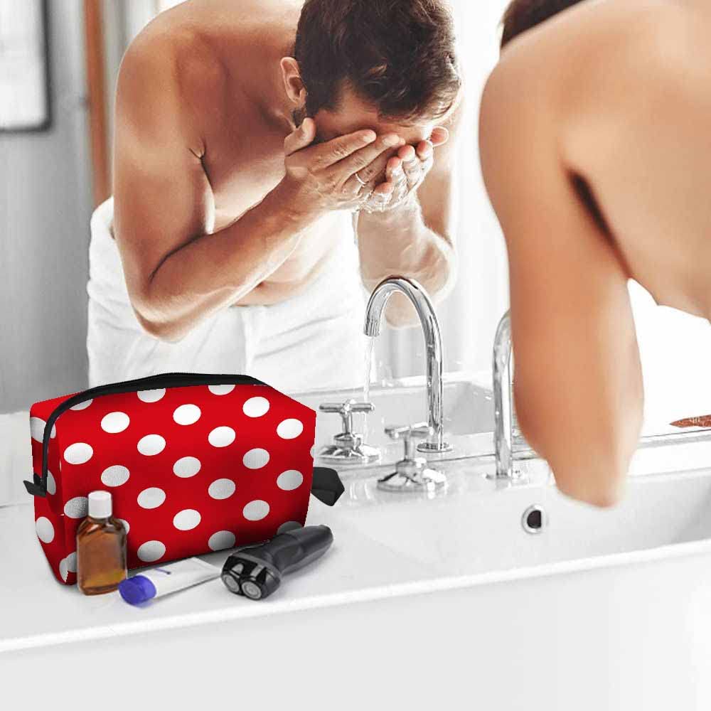 Mxocom Polka Dots White and Red Pattern Small Makeup Bag for Purse Colorful Background Travel Cosmetic Bag Makeup Pouch Portable Versatile Zipper Pouch for Women - thewildfolk Mxocom Polka Dots White and Red Pattern Small Makeup Bag for Purse Colorful Background Travel Cosmetic Bag Makeup Pouch Portable Versatile Zipper Pouch for Women