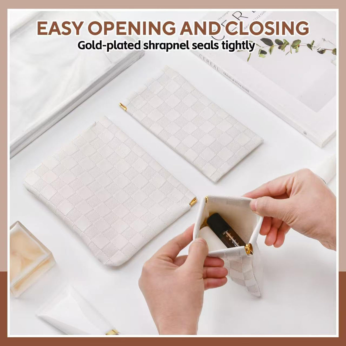 MZLUWM 3PCS Small Makeup Bag for Purse，Waterproof Leather Portable Mini Makeup Bag,Snap Closure Organizer Pouch for Coin Cards Jewelry Lipstick Cosmetic Accessories，Small Travel Kit Storage Pouch - thewildfolk MZLUWM 3PCS Small Makeup Bag for Purse，Waterproof Leather Portable Mini Makeup Bag,Snap Closure Organizer Pouch for Coin Cards Jewelry Lipstick Cosmetic Accessories，Small Travel Kit Storage Pouch