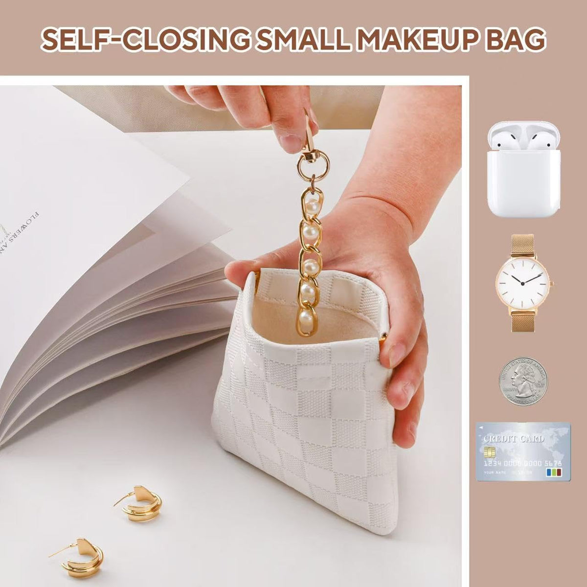 MZLUWM 3PCS Small Makeup Bag for Purse，Waterproof Leather Portable Mini Makeup Bag,Snap Closure Organizer Pouch for Coin Cards Jewelry Lipstick Cosmetic Accessories，Small Travel Kit Storage Pouch - thewildfolk MZLUWM 3PCS Small Makeup Bag for Purse，Waterproof Leather Portable Mini Makeup Bag,Snap Closure Organizer Pouch for Coin Cards Jewelry Lipstick Cosmetic Accessories，Small Travel Kit Storage Pouch