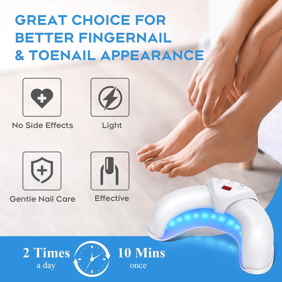 Nail Care Light for Dull, Thick Fingernails & Toenails, Plug-in White - thewildfolk Nail Care Light for Dull, Thick Fingernails & Toenails, Plug-in White