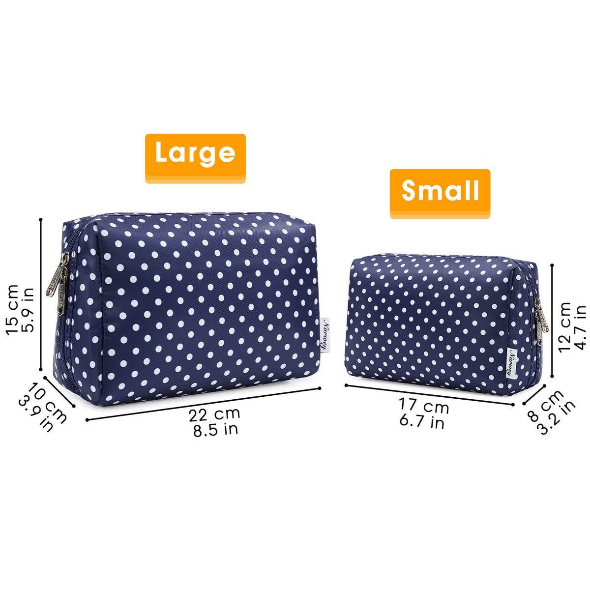 Narwey Cute Makeup Bag Travel Cosmetic Bag Organizer Toiletry Bag Make Up Bags with Compartments for Women Girls (Large, Polka Dot) - thewildfolk Narwey Cute Makeup Bag Travel Cosmetic Bag Organizer Toiletry Bag Make Up Bags with Compartments for Women Girls (Large, Polka Dot)