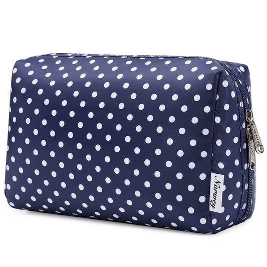 Narwey Cute Makeup Bag Travel Cosmetic Bag Organizer Toiletry Bag Make Up Bags with Compartments for Women Girls (Large, Polka Dot) - thewildfolk Narwey Cute Makeup Bag Travel Cosmetic Bag Organizer Toiletry Bag Make Up Bags with Compartments for Women Girls (Large, Polka Dot)