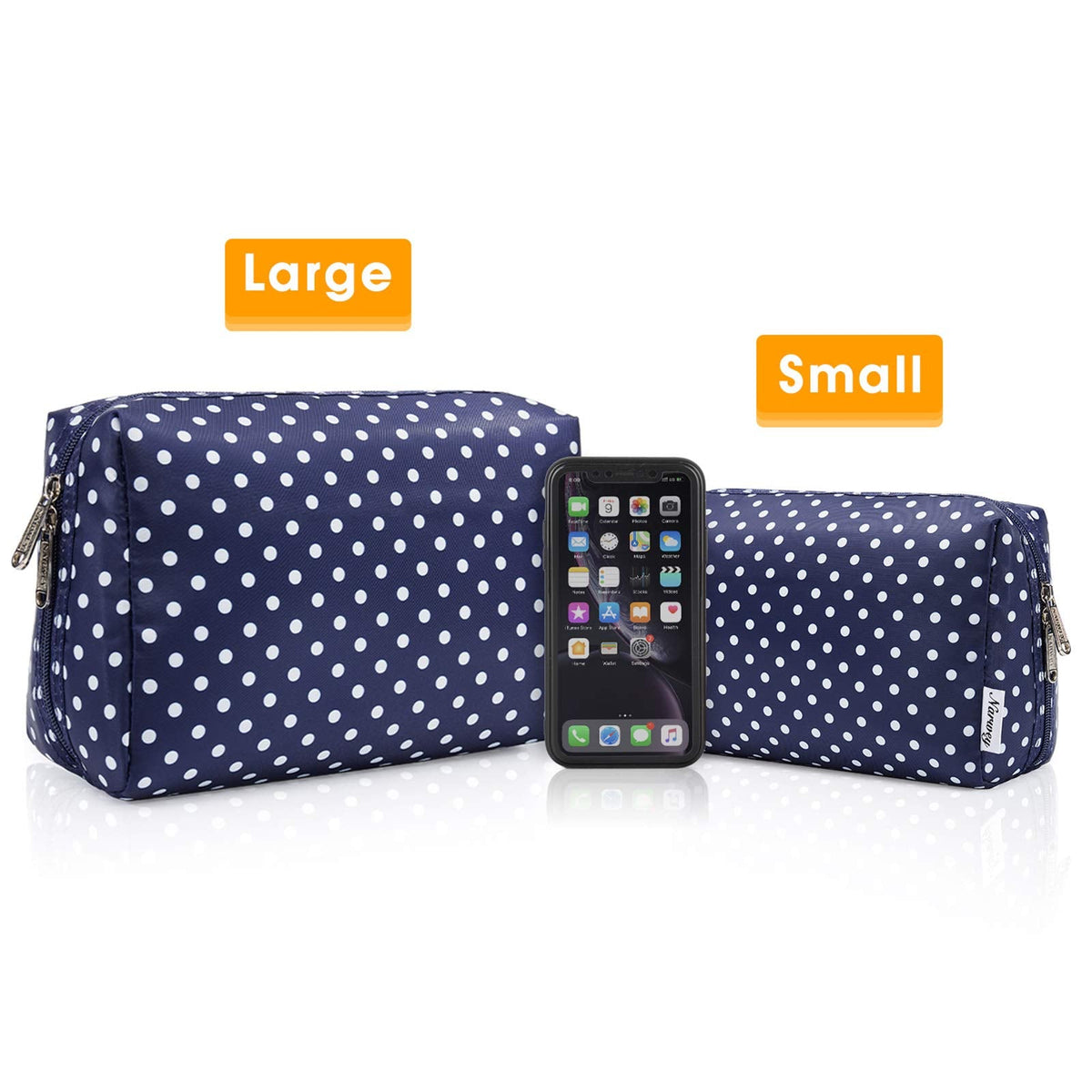 Narwey Cute Makeup Bag Travel Cosmetic Bag Organizer Toiletry Bag Make Up Bags with Compartments for Women Girls (Large, Polka Dot) - thewildfolk Narwey Cute Makeup Bag Travel Cosmetic Bag Organizer Toiletry Bag Make Up Bags with Compartments for Women Girls (Large, Polka Dot)