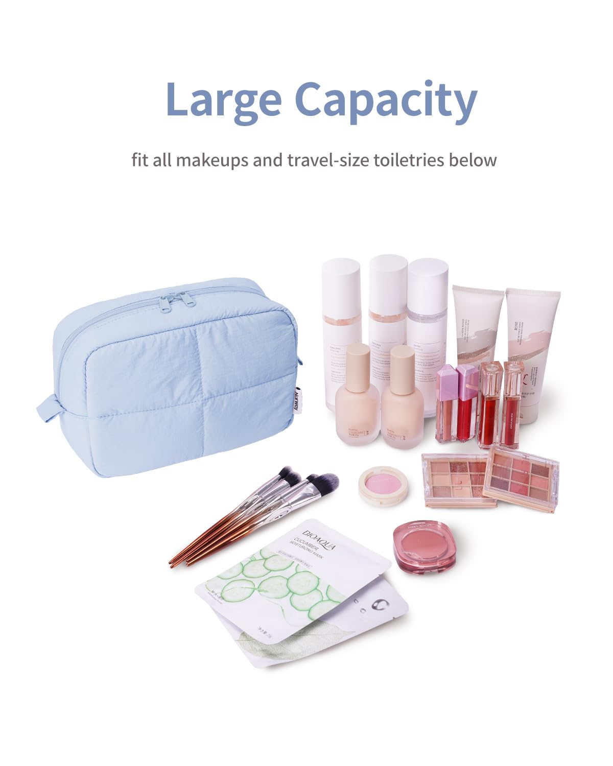 Narwey Puffy Makeup Bag Travel Toiletry Bag, Cute Cosmetic Bag for Women - thewildfolk Narwey Puffy Makeup Bag Travel Toiletry Bag, Cute Cosmetic Bag for Women