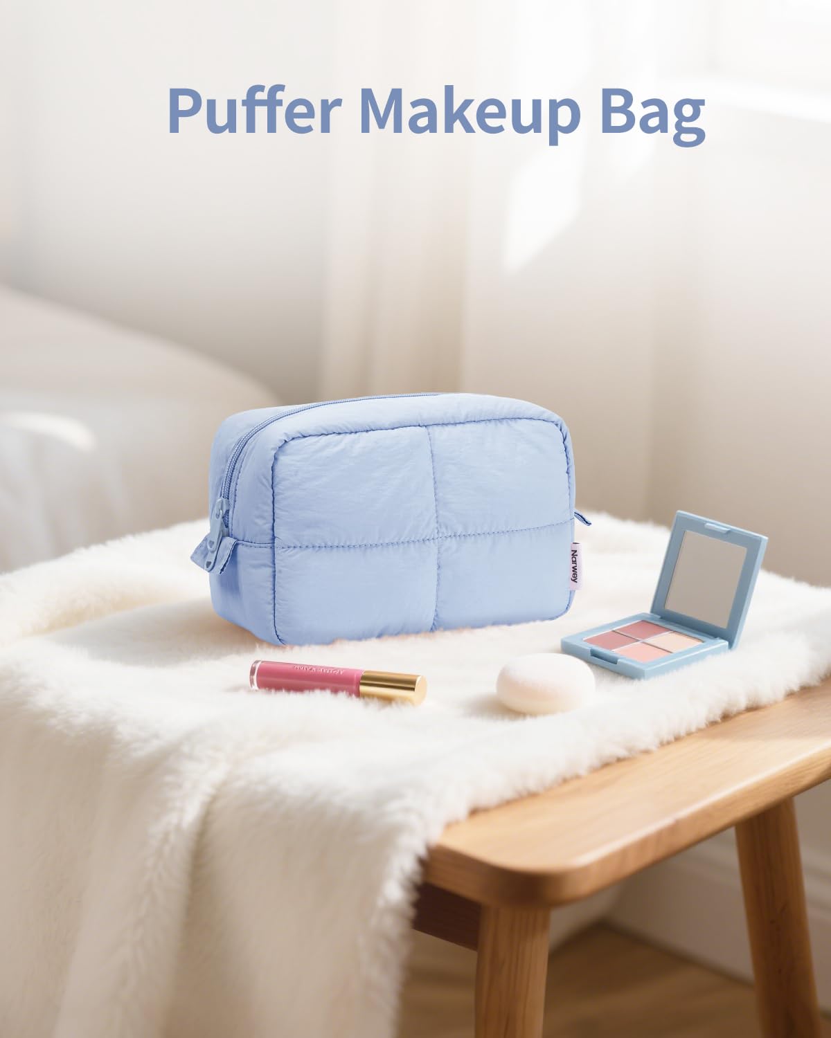 Narwey Puffy Makeup Bag Travel Toiletry Bag, Cute Cosmetic Bag for Women - thewildfolk Narwey Puffy Makeup Bag Travel Toiletry Bag, Cute Cosmetic Bag for Women