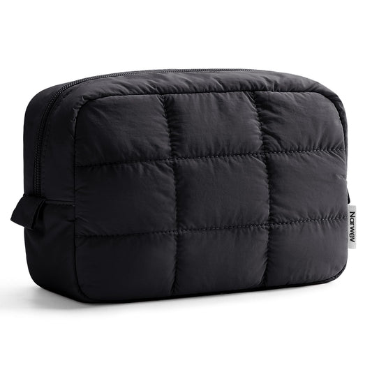 Narwey Puffy Makeup Bag Travel Toiletry Bag, Quilted Cosmetic Bag for Women - thewildfolk Narwey Puffy Makeup Bag Travel Toiletry Bag, Quilted Cosmetic Bag for Women