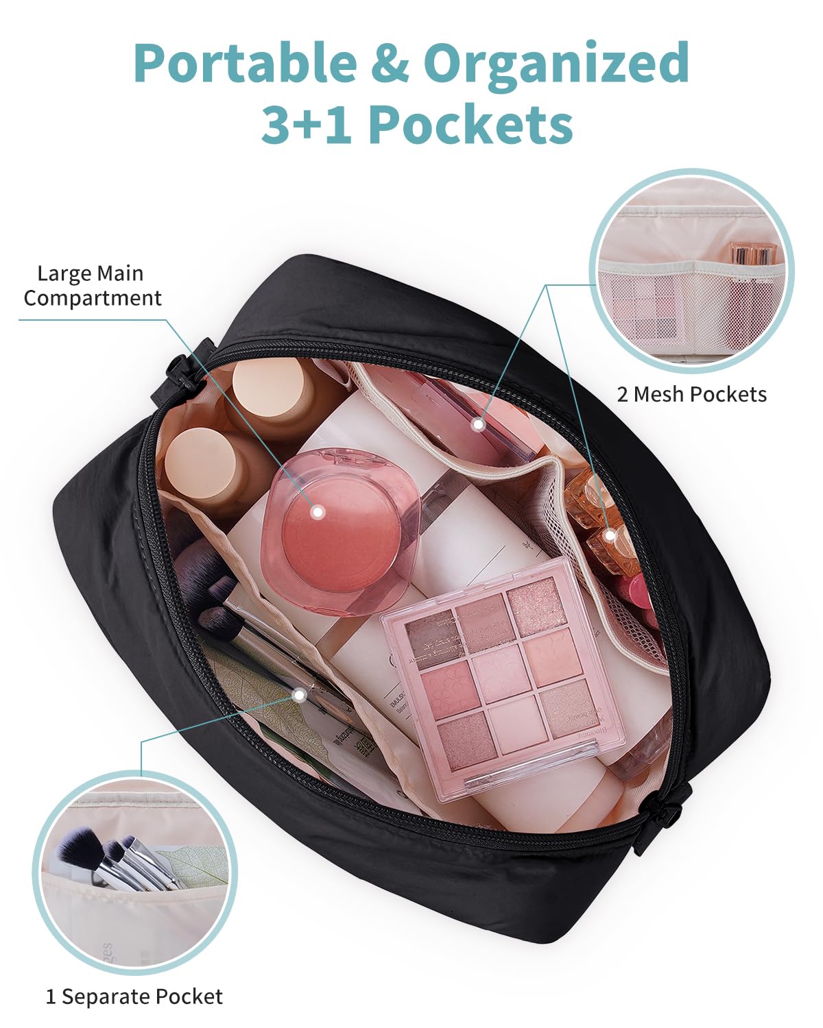 Narwey Puffy Makeup Bag Travel Toiletry Bag, Quilted Cosmetic Bag for Women - thewildfolk Narwey Puffy Makeup Bag Travel Toiletry Bag, Quilted Cosmetic Bag for Women