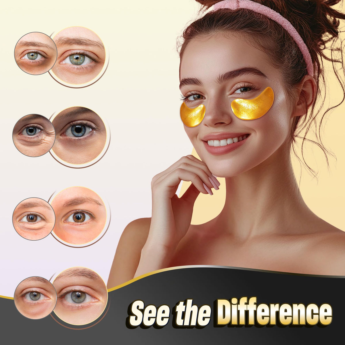 NAZANO 24K Gold Under Eye Patches - 60 Pack Eye Masks - thewildfolk NAZANO 24K Gold Under Eye Patches - 60 Pack Eye Masks