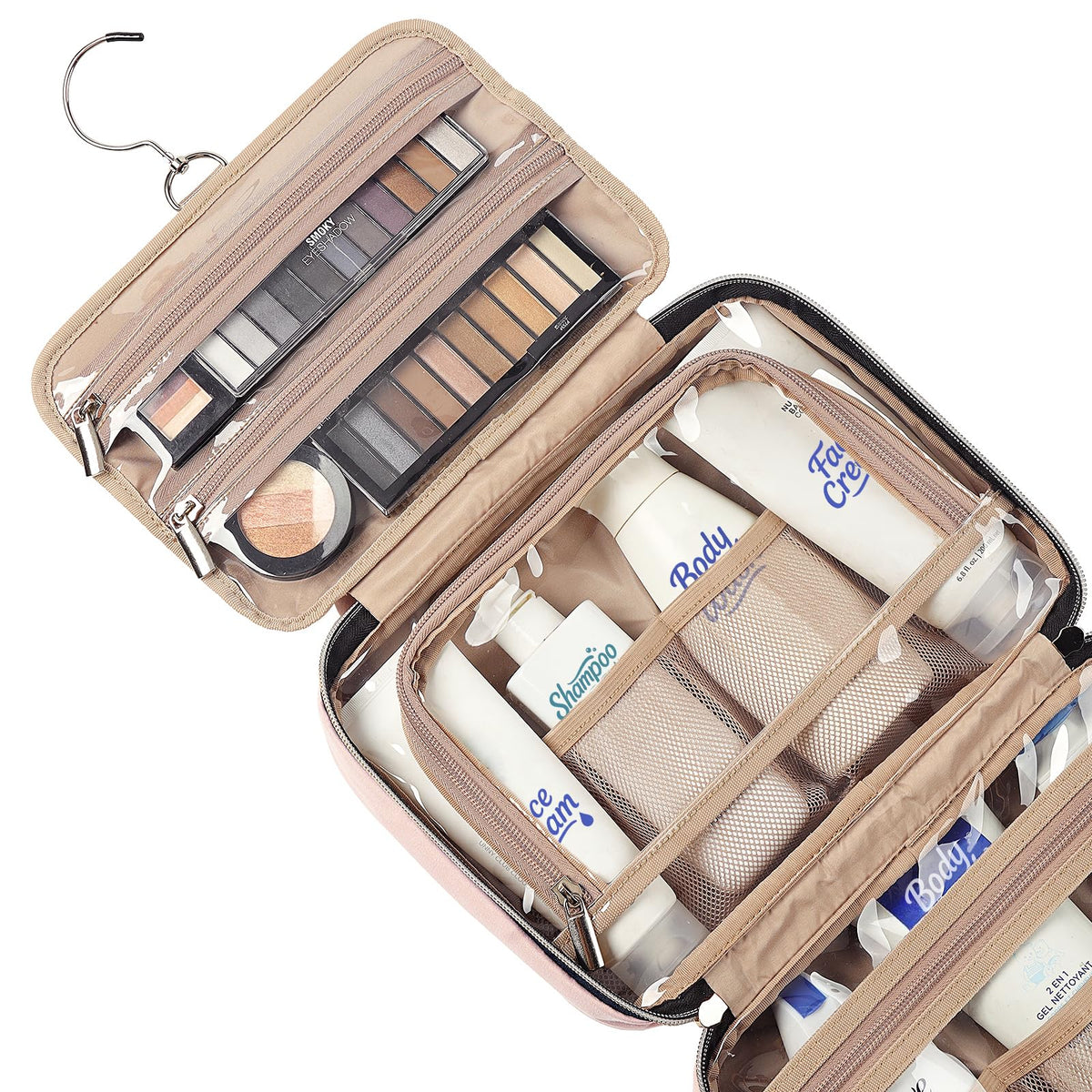 NISHEL Travel Toiletry Bag for women, Portable Hanging makeup Organizer - thewildfolk NISHEL Travel Toiletry Bag for women, Portable Hanging makeup Organizer