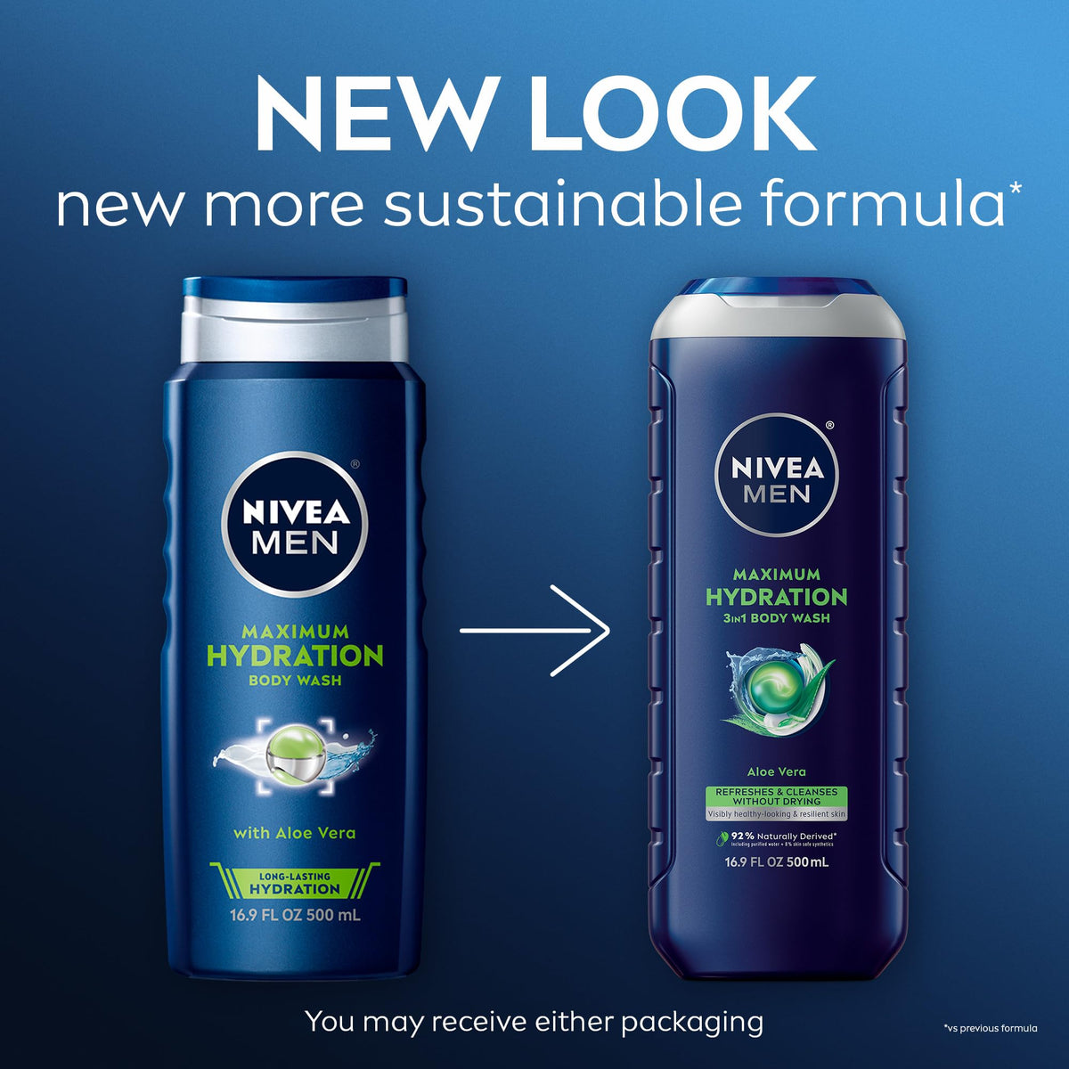 NIVEA MEN Maximum Hydration 3-in-1 Body Wash, Multipack, 3 x 16.9 FL OZ - thewildfolk NIVEA MEN Maximum Hydration 3-in-1 Body Wash, Multipack, 3 x 16.9 FL OZ