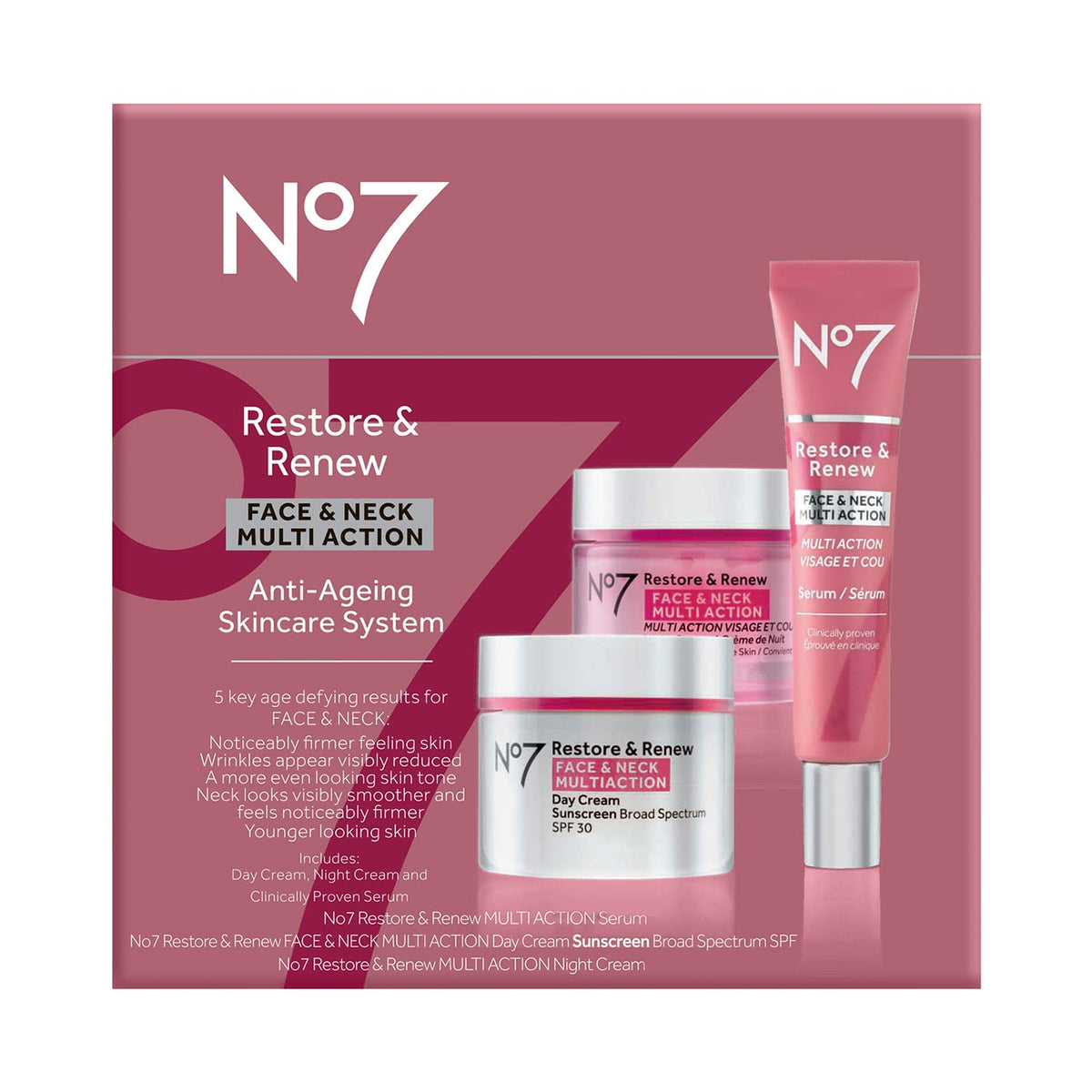 No7 Restore & Renew Face & Neck Sculpting Skincare System, 3-Piece Kit - thewildfolk No7 Restore & Renew Face & Neck Sculpting Skincare System, 3-Piece Kit