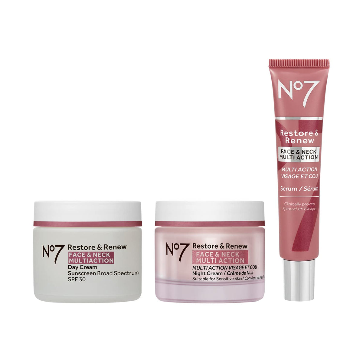 No7 Restore & Renew Face & Neck Sculpting Skincare System, 3-Piece Kit - thewildfolk No7 Restore & Renew Face & Neck Sculpting Skincare System, 3-Piece Kit