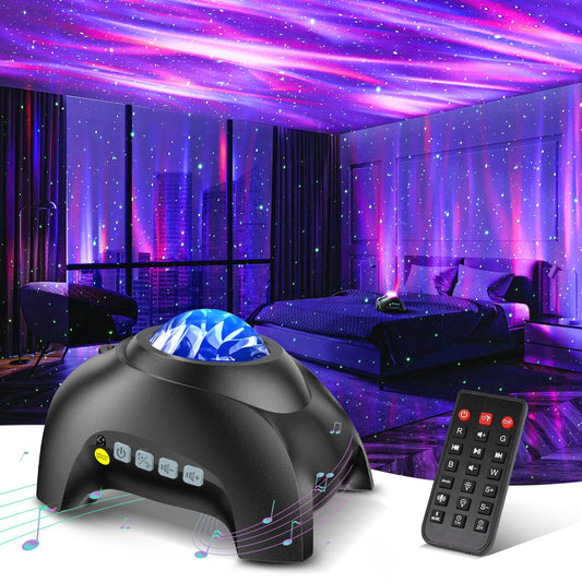 Northern Galaxy Light Aurora Projector with 33 Light Effects, Night Lights LED Star Projector for Bedroom Nebula Lamp, Remote Control, White Noises, Bluetooth Speaker for Parties Black - thewildfolk Northern Galaxy Light Aurora Projector with 33 Light Effects, Night Lights LED Star Projector for Bedroom Nebula Lamp, Remote Control, White Noises, Bluetooth Speaker for Parties Black