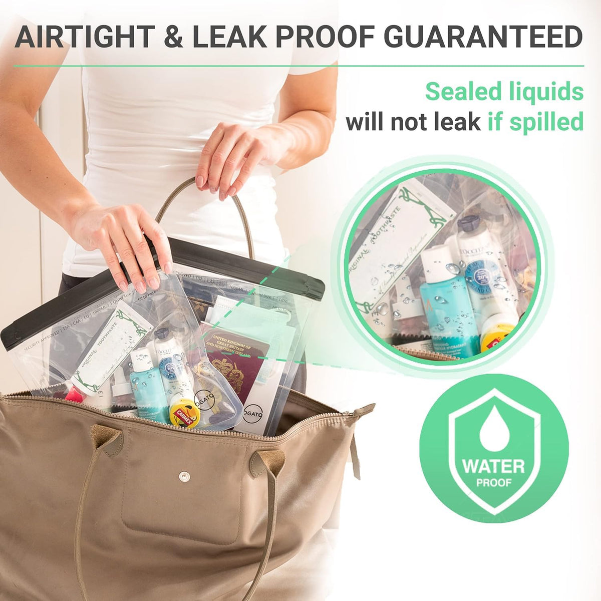 Ogato Clear Toiletry Bag, TSA Approved, 3-1-1 Compliant, Quart Size, 3-Pack - thewildfolk Ogato Clear Toiletry Bag, TSA Approved, 3-1-1 Compliant, Quart Size, 3-Pack