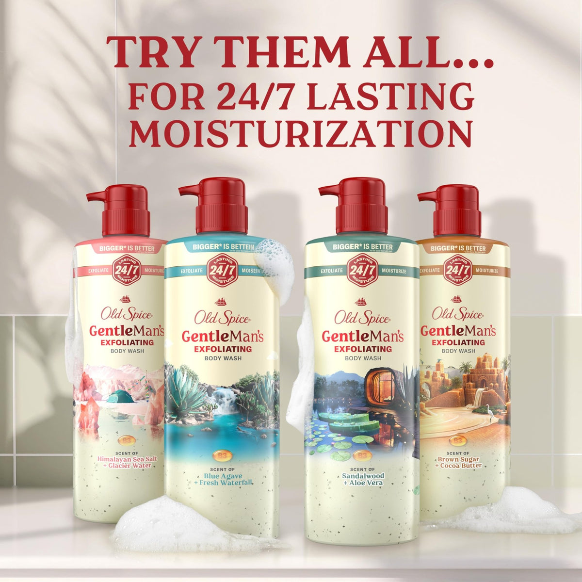 Old Spice GentleMan's Exfoliating & Moisturizing Body Wash for Men, 24/7 Shower Fresh with Long Lasting Scent, Renewing Vitamin B3 Blend, Sandalwood + Aloe Vera Scent, 26 oz - thewildfolk Old Spice GentleMan's Exfoliating & Moisturizing Body Wash for Men, 24/7 Shower Fresh with Long Lasting Scent, Renewing Vitamin B3 Blend, Sandalwood + Aloe Vera Scent, 26 oz