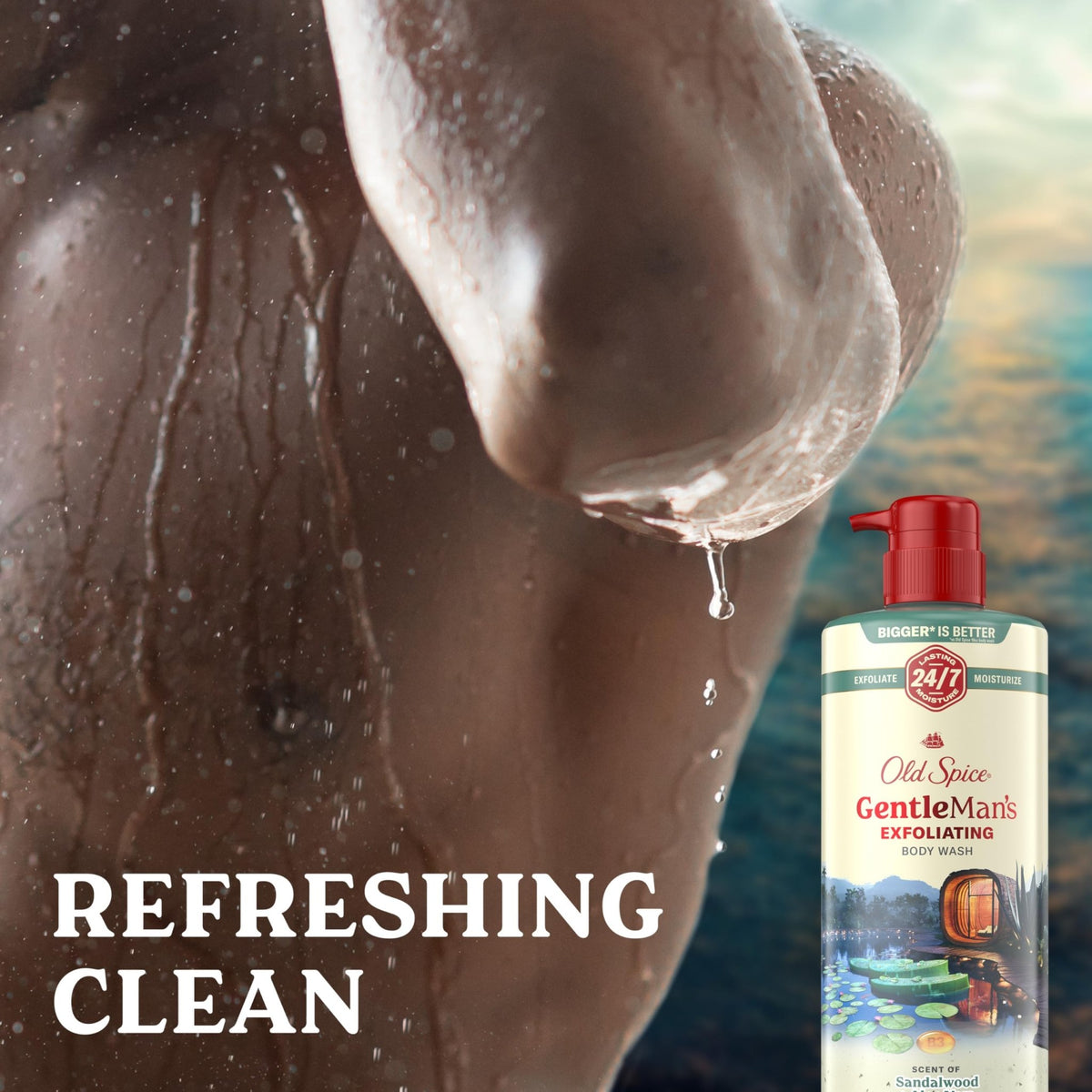 Old Spice GentleMan's Exfoliating & Moisturizing Body Wash for Men, 24/7 Shower Fresh with Long Lasting Scent, Renewing Vitamin B3 Blend, Sandalwood + Aloe Vera Scent, 26 oz - thewildfolk Old Spice GentleMan's Exfoliating & Moisturizing Body Wash for Men, 24/7 Shower Fresh with Long Lasting Scent, Renewing Vitamin B3 Blend, Sandalwood + Aloe Vera Scent, 26 oz