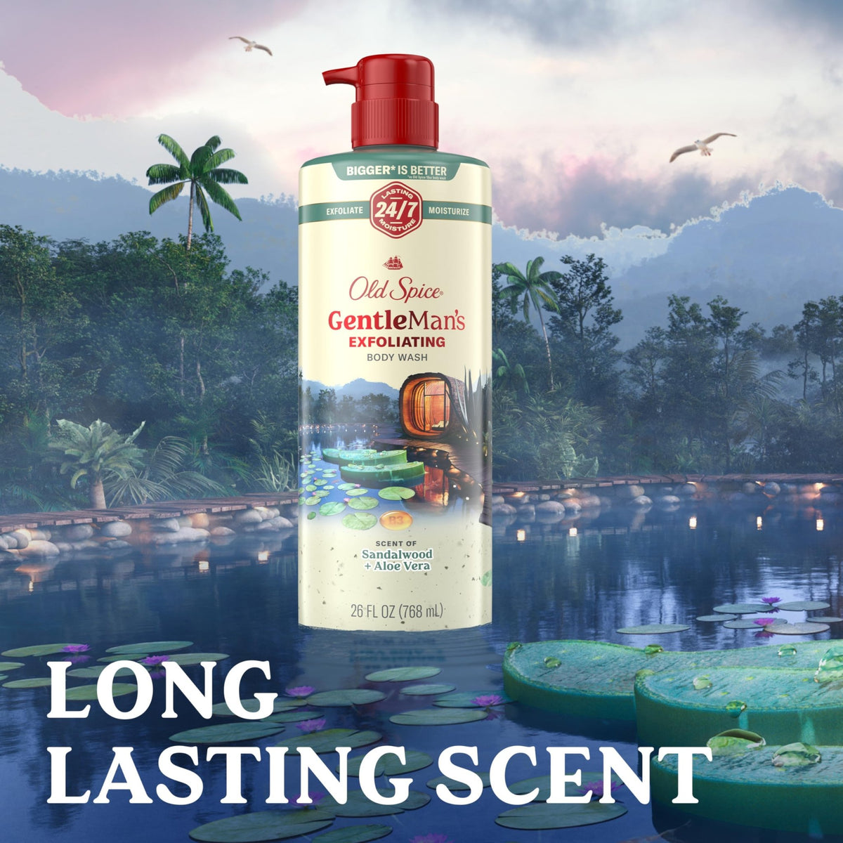 Old Spice GentleMan's Exfoliating & Moisturizing Body Wash for Men, 24/7 Shower Fresh with Long Lasting Scent, Renewing Vitamin B3 Blend, Sandalwood + Aloe Vera Scent, 26 oz - thewildfolk Old Spice GentleMan's Exfoliating & Moisturizing Body Wash for Men, 24/7 Shower Fresh with Long Lasting Scent, Renewing Vitamin B3 Blend, Sandalwood + Aloe Vera Scent, 26 oz