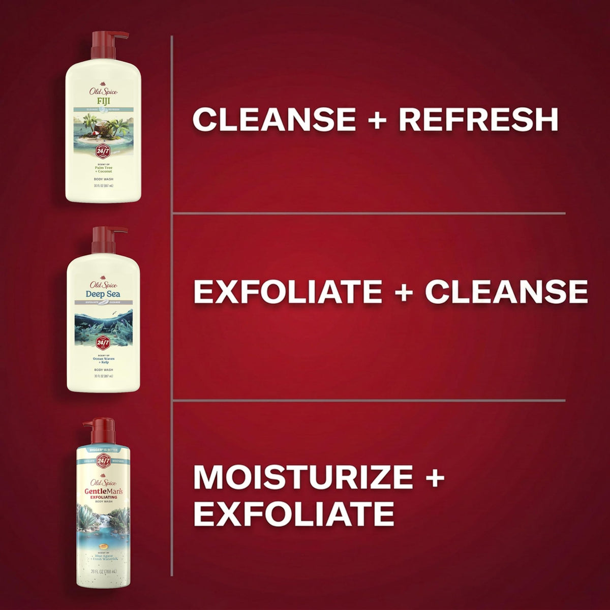 Old Spice GentleMan's Exfoliating & Moisturizing Body Wash for Men, 24/7 Shower Fresh with Long Lasting Scent, Renewing Vitamin B3 Blend, Sandalwood + Aloe Vera Scent, 26 oz - thewildfolk Old Spice GentleMan's Exfoliating & Moisturizing Body Wash for Men, 24/7 Shower Fresh with Long Lasting Scent, Renewing Vitamin B3 Blend, Sandalwood + Aloe Vera Scent, 26 oz