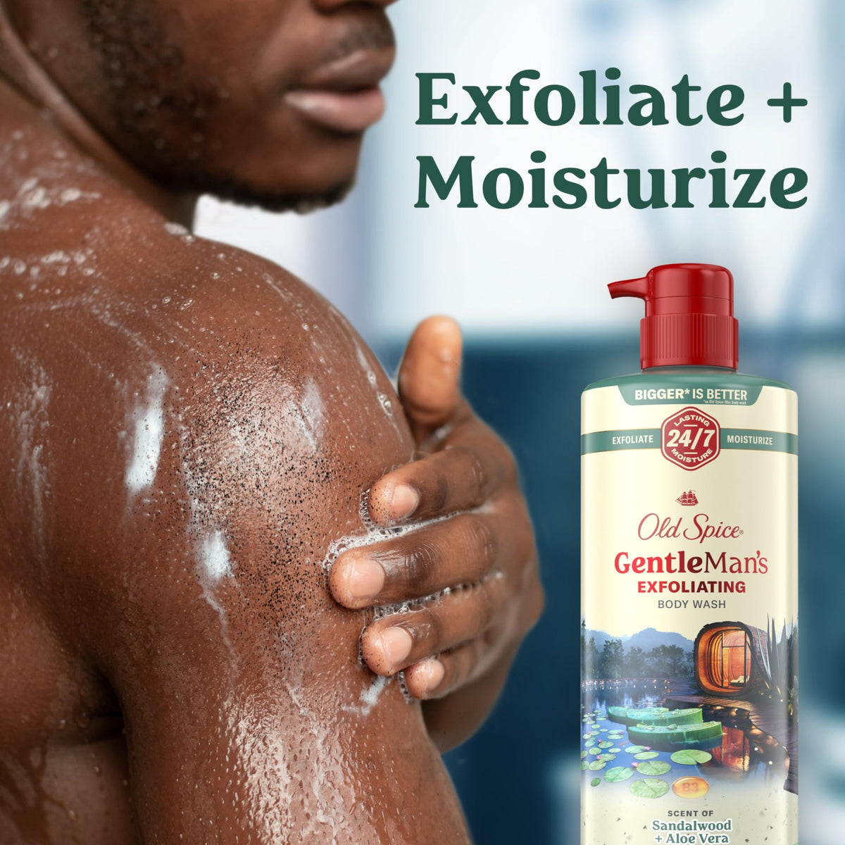 Old Spice GentleMan's Exfoliating & Moisturizing Body Wash for Men, 24/7 Shower Fresh with Long Lasting Scent, Renewing Vitamin B3 Blend, Sandalwood + Aloe Vera Scent, 26 oz - thewildfolk Old Spice GentleMan's Exfoliating & Moisturizing Body Wash for Men, 24/7 Shower Fresh with Long Lasting Scent, Renewing Vitamin B3 Blend, Sandalwood + Aloe Vera Scent, 26 oz