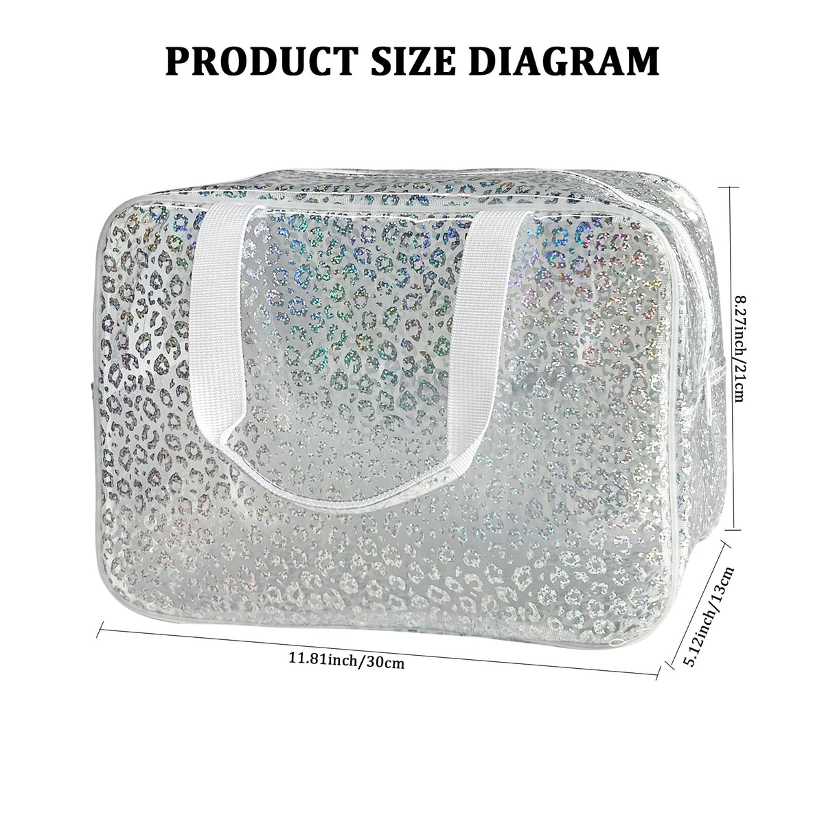 ONEART Travel Clear TPU Bag, Toiletry Carry Pouch Makeup Artist Bag, Waterproof Makeup Bags with Zipper Handle Straps (Leopard print) - thewildfolk ONEART Travel Clear TPU Bag, Toiletry Carry Pouch Makeup Artist Bag, Waterproof Makeup Bags with Zipper Handle Straps (Leopard print)