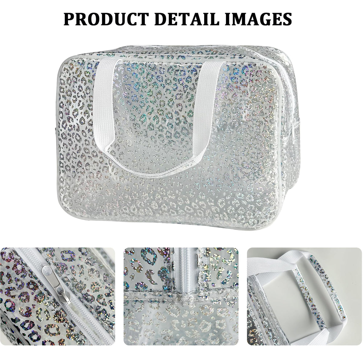 ONEART Travel Clear TPU Bag, Toiletry Carry Pouch Makeup Artist Bag, Waterproof Makeup Bags with Zipper Handle Straps (Leopard print) - thewildfolk ONEART Travel Clear TPU Bag, Toiletry Carry Pouch Makeup Artist Bag, Waterproof Makeup Bags with Zipper Handle Straps (Leopard print)